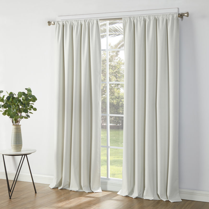 Hollon Blackout Curtain Single Panel, 52" W x 96" L, Birch
