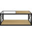 Élégante table basse avec verre et bois, idéale pour le salon, la chambre à coucher, support industriel stable - demi-plateau d'apparence, poids de 39,7 lb-489309239