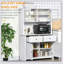 Buffet de cuisine de 63,5 pouces avec huche, armoire de rangement pour garde-manger avec 4 tablettes, tiroirs, portes en verre encadrées et comptoir à micro-ondes ouvert