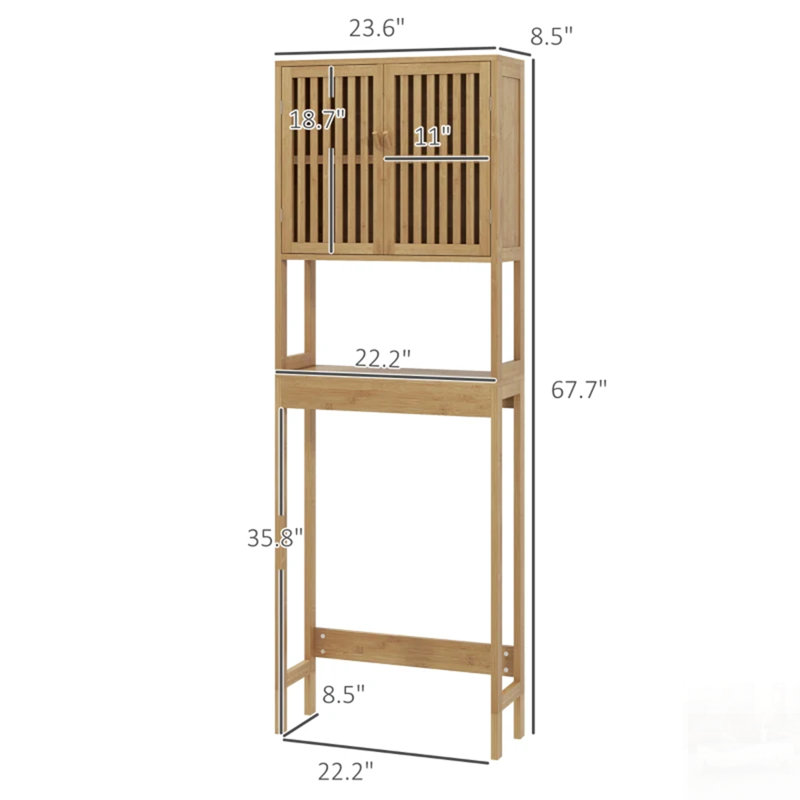 Armoire de rangement pour salle de bain, au-dessus de la toilette, conception mince pour une utilisation efficace de l'espace et une organisation améliorée