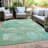 Machine Washable Indoor/Outdoor Xhevrie Teal Rug-154278506