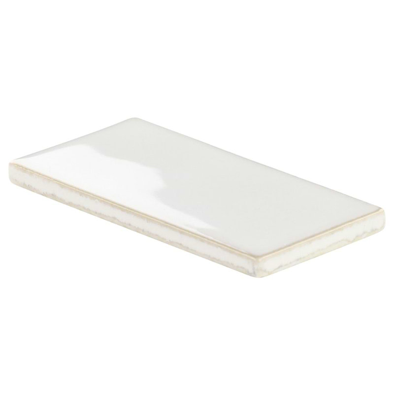 Nabi Subway 3X6 Crackled Glossy Glass Tile, Natural White