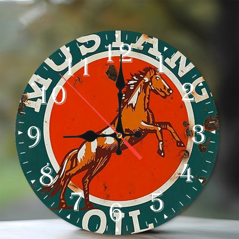 Horloge murale en bois 10 po, mouvement silencieux, à piles (piles AA non incluses), décor artistique, parfait pour les décorations