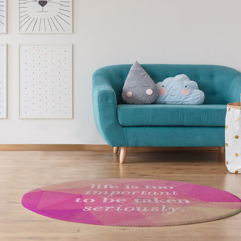 Tapis en poly-chenille en simili levity quoted, Rond 5 pi
