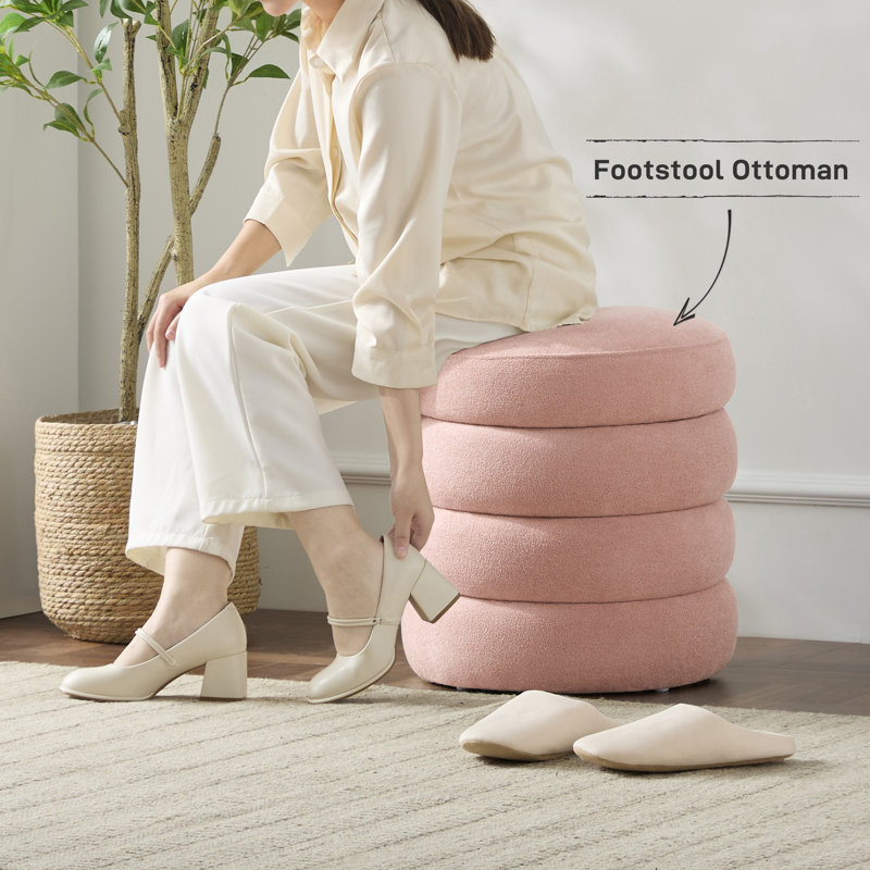 Repose-pieds rond 17 po, Rose