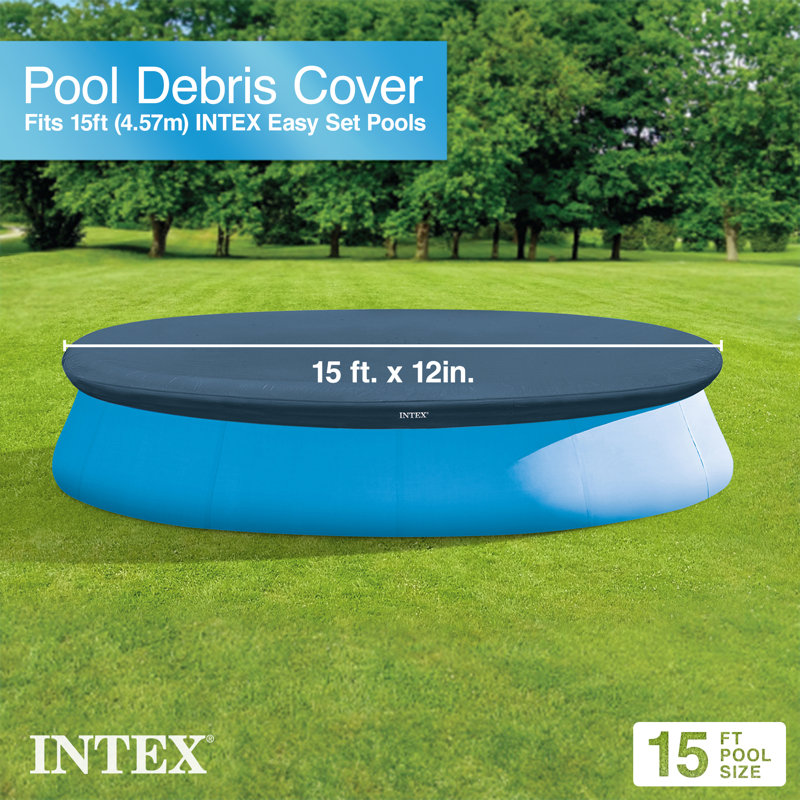 Plastic Round Inflatable Pool 33'' H x 180'' W x 180'' L , with Pump Included