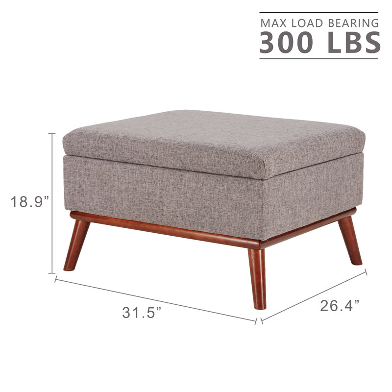 Ottoman with Storage with Lid Lifting Function and High Legs