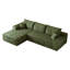 Canapé modulaire 107 po avec méridienne en L 107 po, canapé modulaire moderne avec assise profonde, canapé rembourré pour la chambre à coucher du salon, aucun assemblage requis (tissu en velours côtelé moelleux)