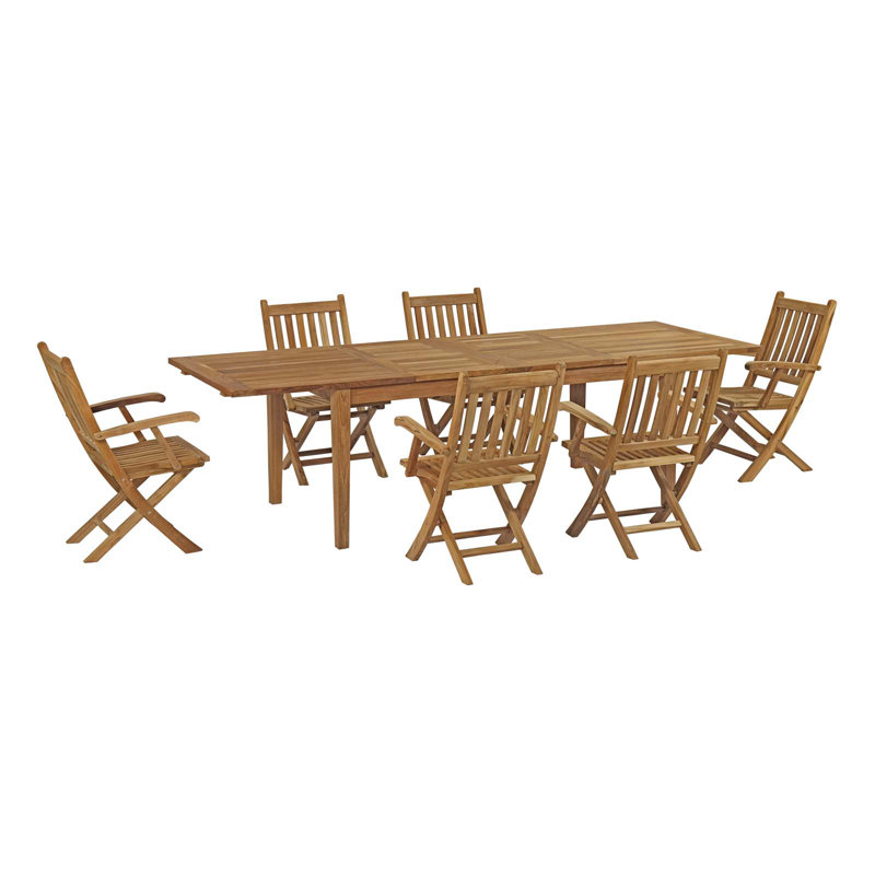 Ensemble repas d'extérieur en teck 7 pièces Marina par Modway