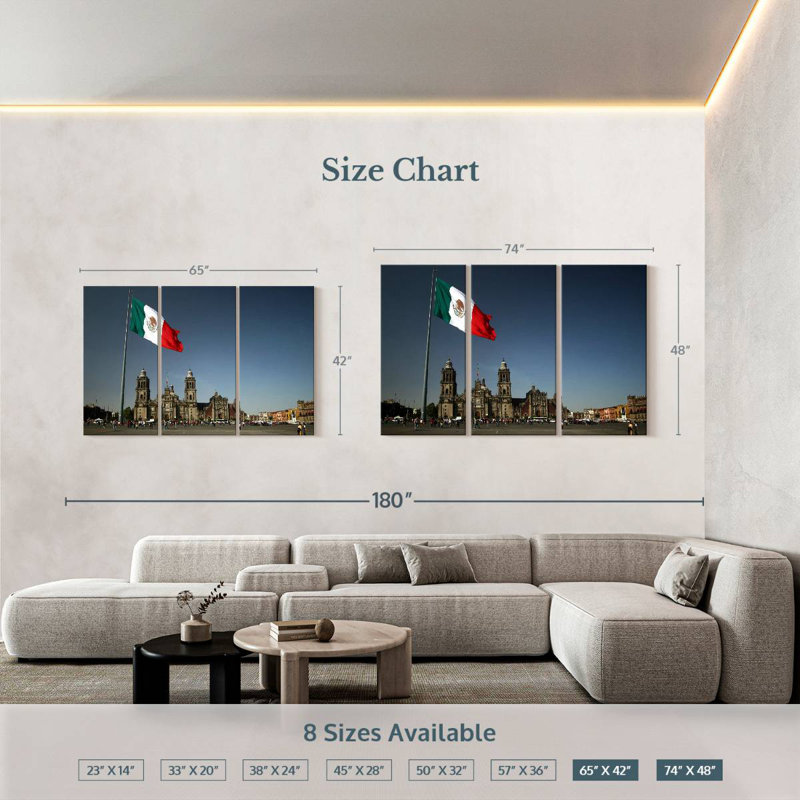 Drapeau mexicain Sirci à Zocalo, H 42 po x l 65 po