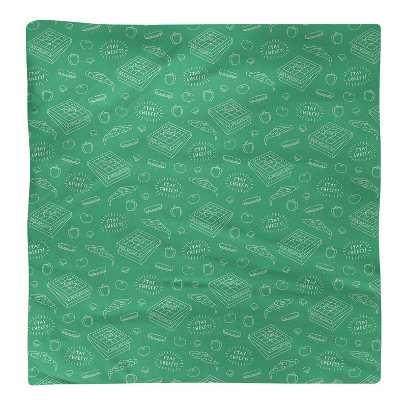 Serviette de coton à motif à pizza arrière, H 0,1 po x l 22 po x P 22 po, Vert jade, Sergé de polyester