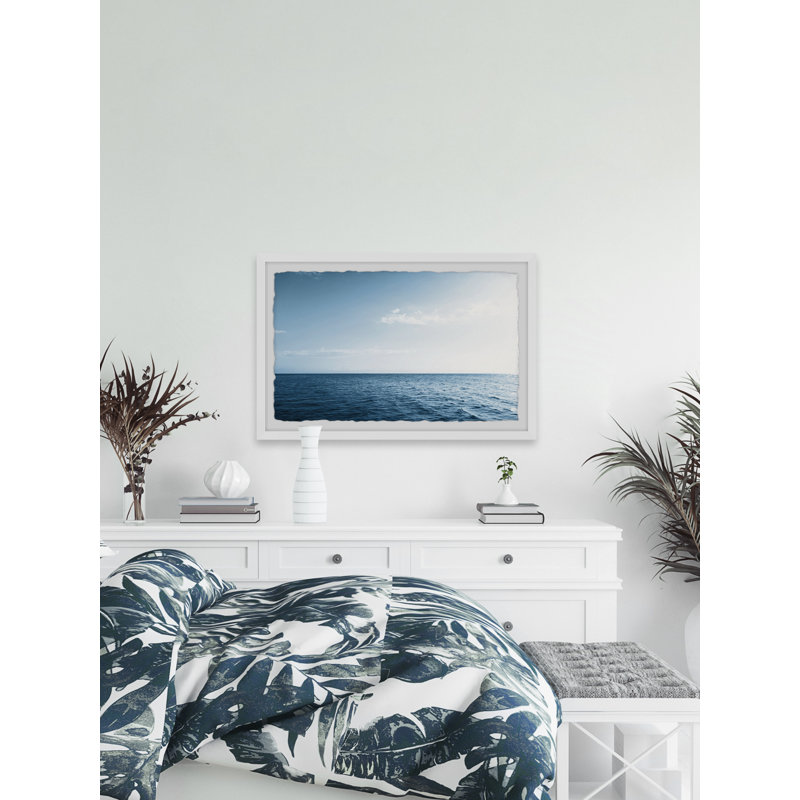 «Shades Of Blue Waves» par Marmont Hill - reproduction de cadre photo, H 20 po x l 30 po x 1,5 po