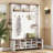 Farmhouse 4-In-1 Hall Tree With Bench, 6 Hooks & 16 Open Compartments, Entryway Shoe Organizer-744544648