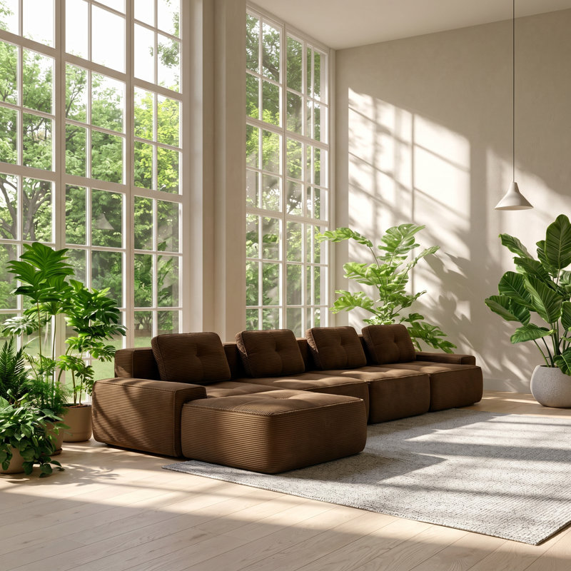 Canapé modulaire moderne à 4 places l 150,4 po x P 69,7 po x H 27,1 po Modern