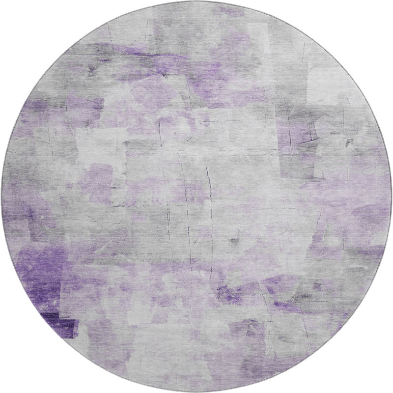 Premium Machine Washable Garett AMF1673 Abstract Rug, Round 8'