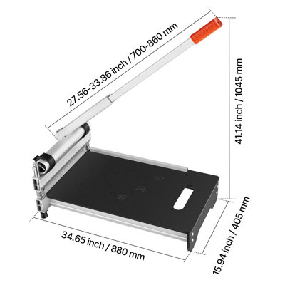 13 inch Vinyl Floor Cutter, 16mm Thick Laminate Flooring Cutter with 15°/30°/45° Adjustable Angle Settings, Flexible Wheels, Telescoping Handle, Cuts Engineered Wood, LVT, VCT, SPC, LVP, WPC