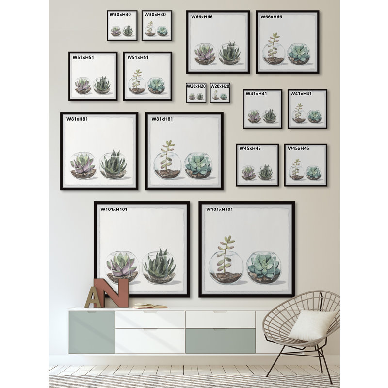 Round Glass Terrarium by Marmont Hill - 2 Piece Single Picture Frame Painting Set, 45" H x 45" W