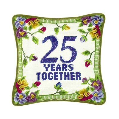 25 Years Together Needlepoint Pillow