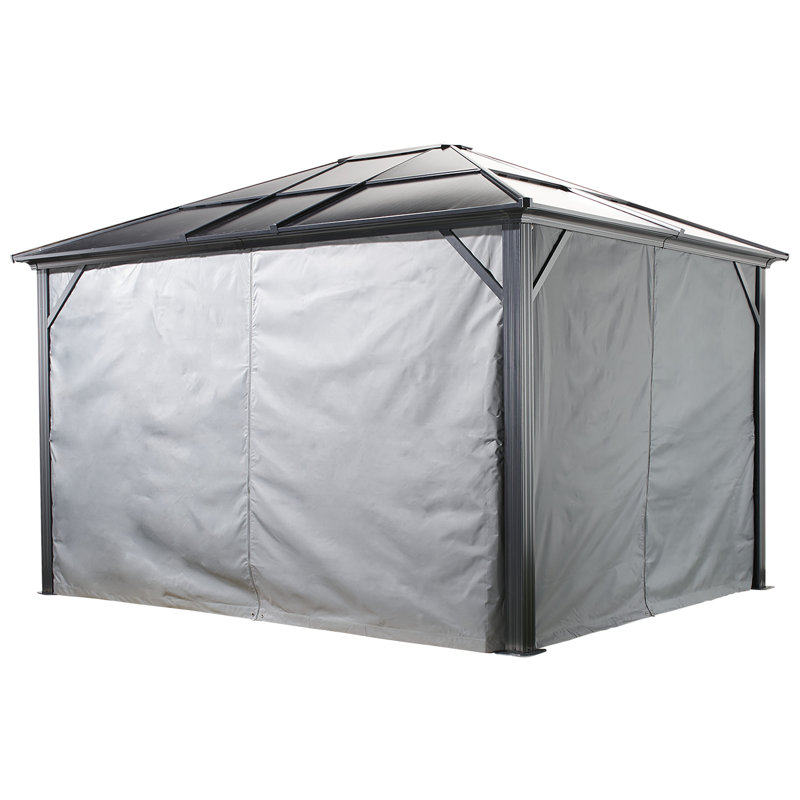 Sojag Grey Curtains for Meridien Gazebo, Spun, 108" H x 120" W x 120" D