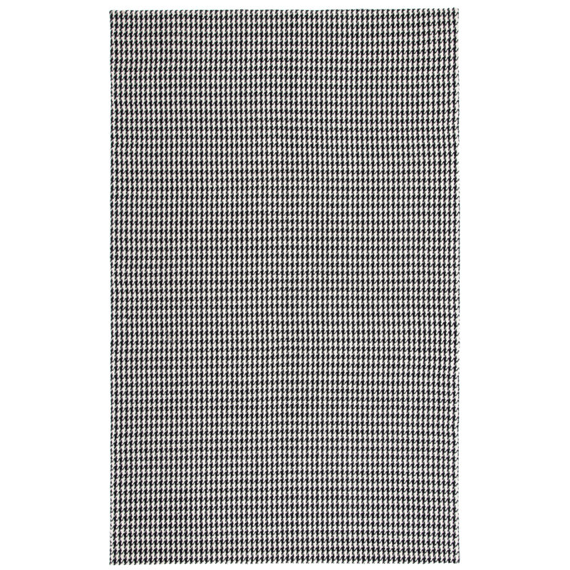 Nelya Hand Woven Wool and Cotton Houndstooth Rug , Rectangle 5' x 8'