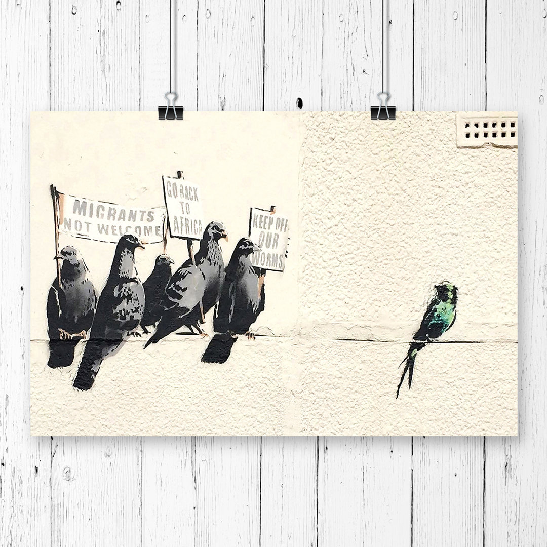 Banksy Birds Graffiti Wall Art - Frameless Print