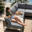  Ensemble de conversation pour canapé modulaire d'extérieur en osier 5 pièces avec conversation et coussins épais pour la pelouse et le jardin-1534958495