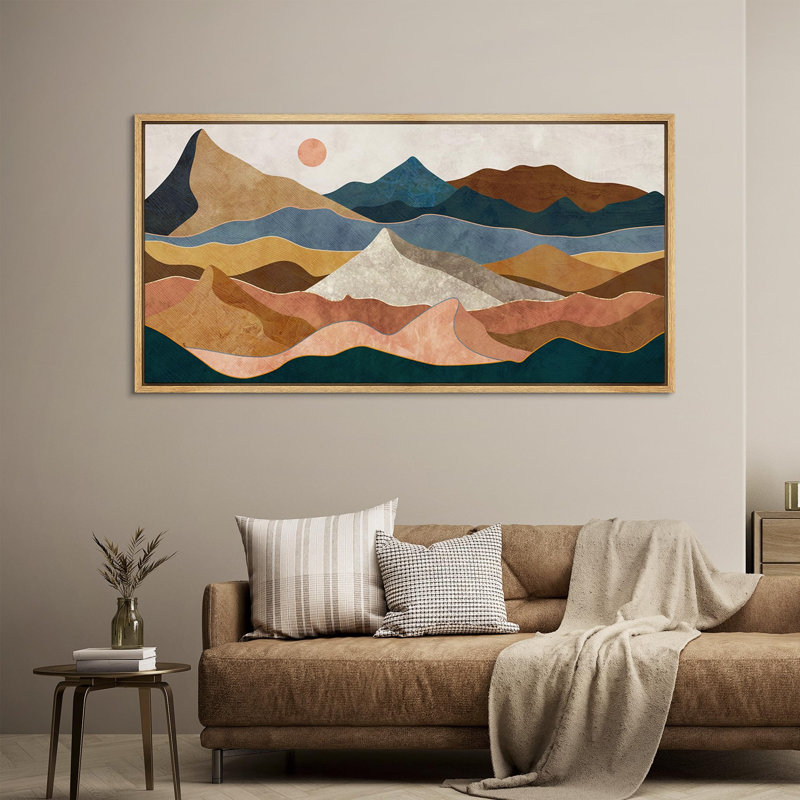 Très grande œuvre d'art murale encadrée, H 30 po x l 60 po, Naturel