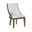 Ensemble de salle à manger moderne et luxueux avec finition brune 7 pièces et 6 fauteuils à garniture dorée-537179096