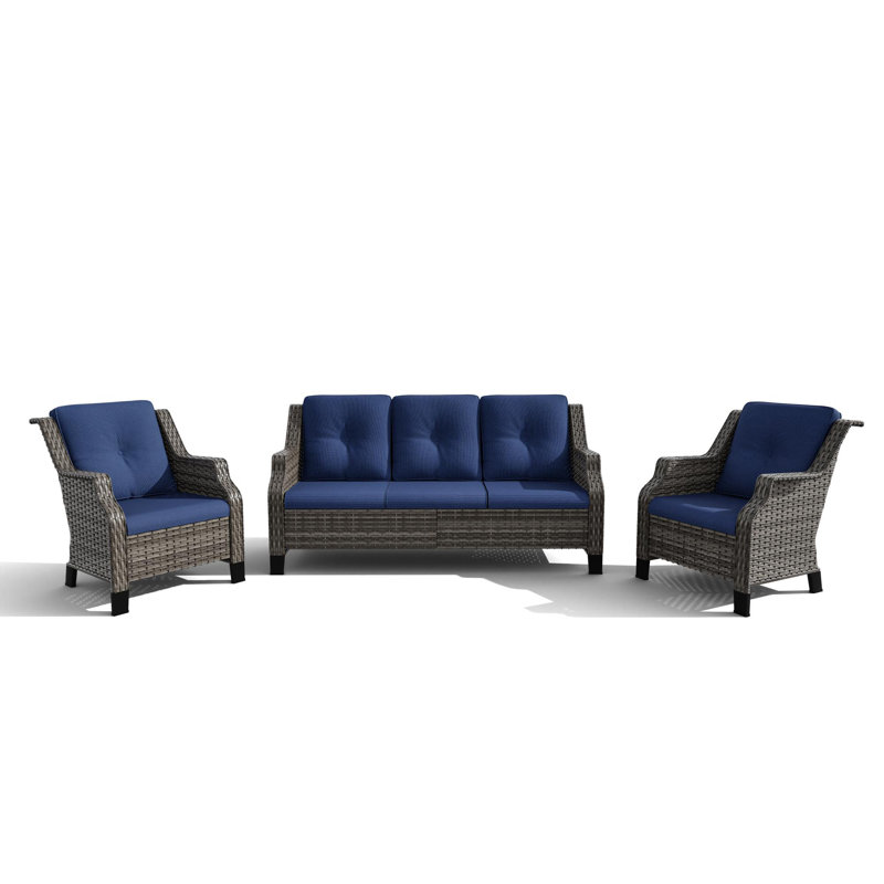 Stefka - Person Patio Conversation Set, Blue