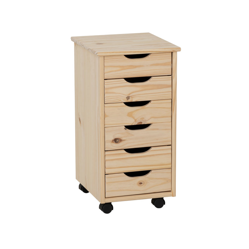 Chariot de rangement à 6 tiroirs Carrena, Beige