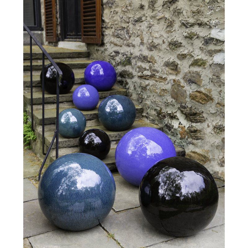 Art de jardin Glaze Sphere, H 19,75 po x l 19,75 po x P 19,75 po, Pluie