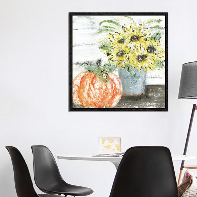 Sunflowers Pumpkin 1 Piece Painting on Canvas