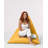 Premium Yellow Garden Bean Bag Chair, 57.1 x 13.8 x 35.4 inches | 100% Waterproof Polyester, 100% Original Bead Styrofoam | Hidden Double Zipper System, Supports Up to 440 lbs | Modern Novelty Design for Outdoor Relaxation-421600993