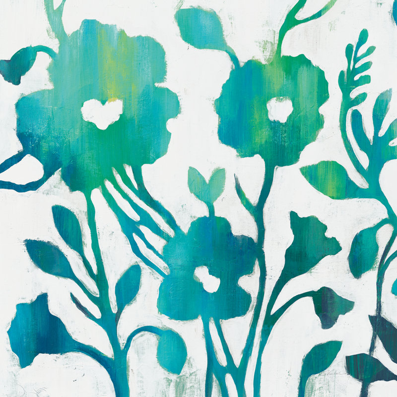 Teal Trio IV On White by Silvia Vassileva - Wrapped Canvas Art Prints, 91cm H x 91cm W