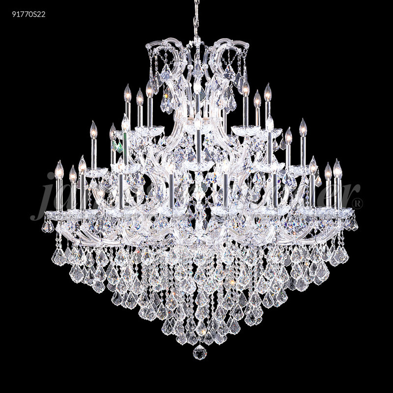 Maria Theresa Grand 37 - Light Chandelier, Silver, Golden Teak, Swarovski Spectra
