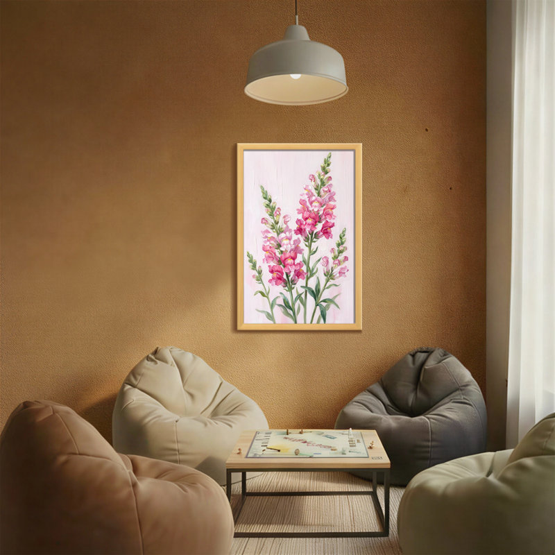 Plantes et fleurs fleurs roses sur fond de bois clair, H 18 po x l 12 po