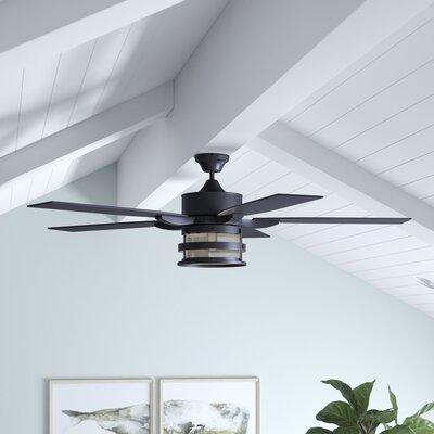52"" Wilhite 5 - Blade Standard Ceiling Fan with Remote Control and Light Kit Included -  Breakwater Bay, 5F2EEA7A7B67453FB239255A0CE12AA9