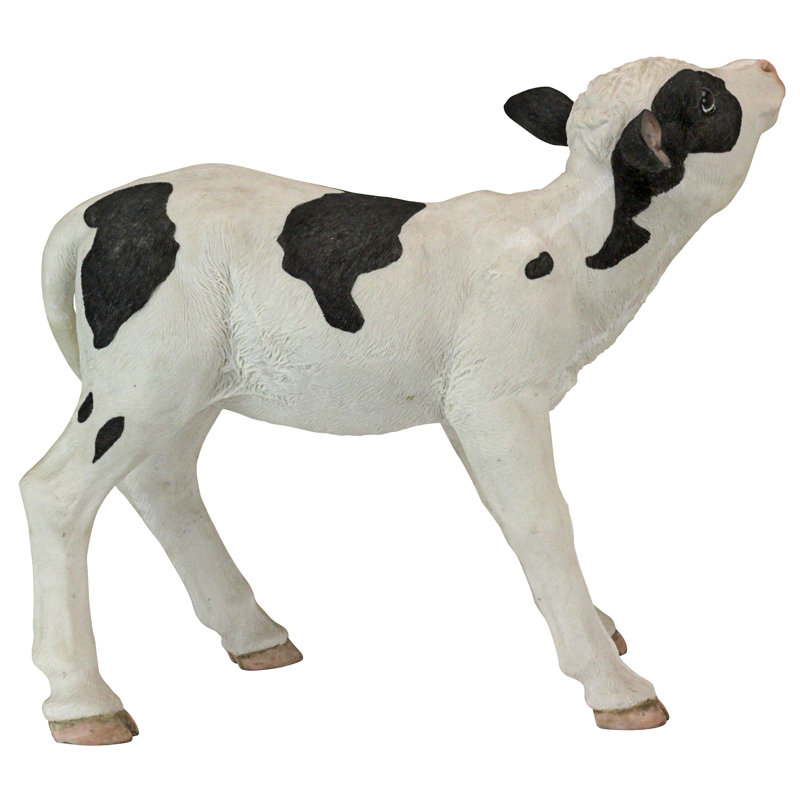 Clarabelle White and Black Resin Farm Animal Cow Statue