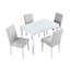 Ensemble de table de cuisine avec une table rectangulaire et 4 chaises rembourrées-570228888