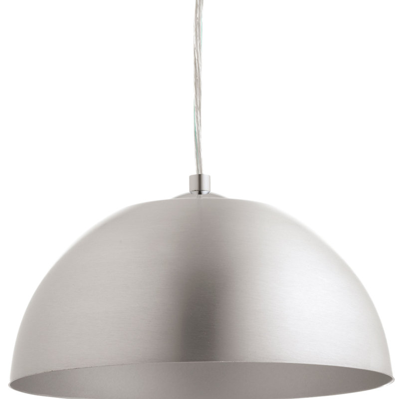 Angeni 1 - Light LED Single Pendant, Satin Aluminum, 11.75" H x 22" W x 22" D