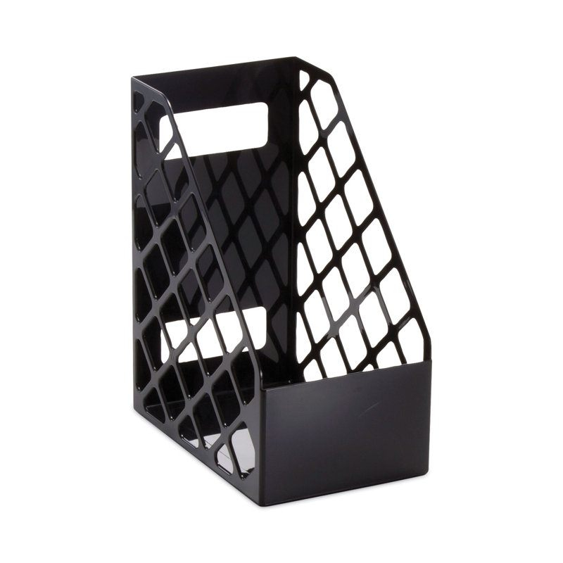 Black Recycled Plastic Magazine File Holder Organizer