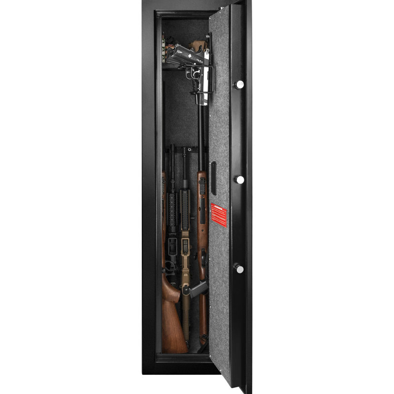 5.51 Cubic Ft Biometric Cabinet - Silent Mode For Discreet Storage Black Holder Ft, Secure