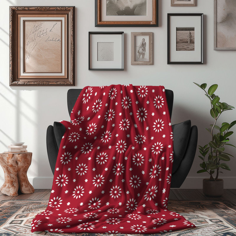 Ruby Shapes - 1 Piece Premium Sherpa Blanket, Lit simple