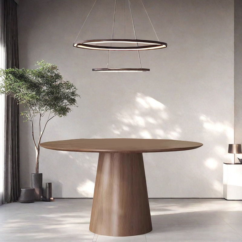 Navonte Round Solid Wood Base Dining Table, 29.5"H x 59"L x 59"W