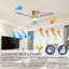 Ventilateur de plafond décoratif 52 pouces avec télécommande 6 vitesses et 3 pales en bois massif réversible pour moteur DC-1174145861-1165442138