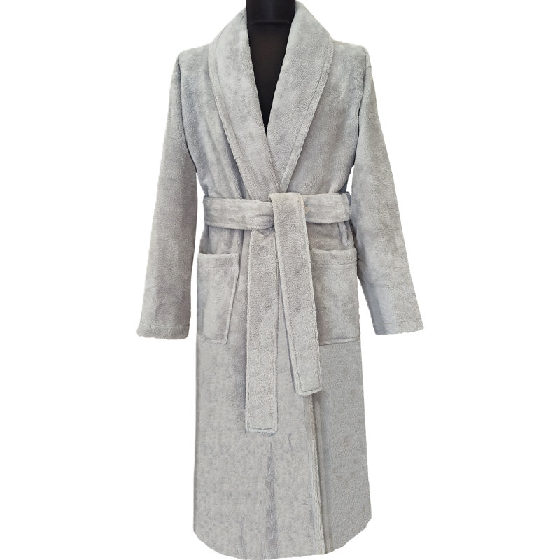 Peignoir de bain châle double velours/éponge - 370 g/m²
