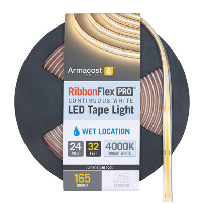 Ruban d'extérieur à DEL RibbonFlex Pro 24V, 4000K, 165 lumens / pi, IP67, 10M