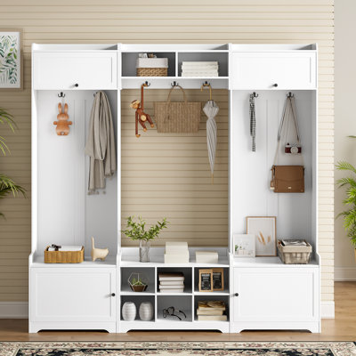 Hall Tree 79.13" Wide With Bench And Storage