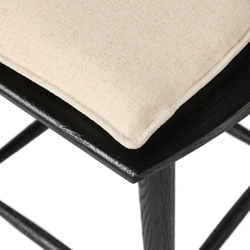 Lewis Windsor Stool With Cushion-Sandy Oak-Counter, Counter Stool (25.02” Seat Height), Black Oak
