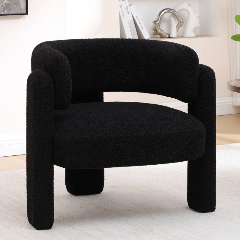 Fauteuil d'appoint demi-tonneau 31,5 po, Noir